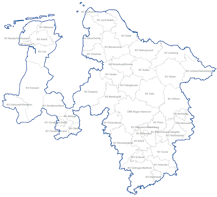 Regionen im DRK Landesverband Niedersachsen e. V. (oeffnet in neuem Fenster)